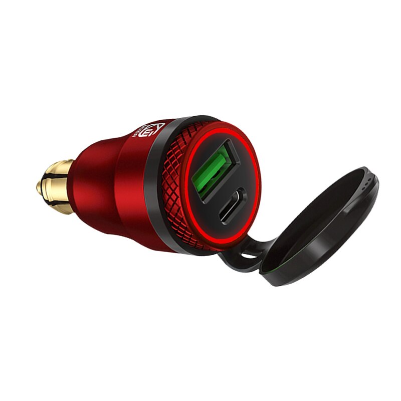 Cargador rápido portátil para motocicleta, adaptador QC3.0 Din a USB para BMW Triumph Tiger 800 XC Ducati: Default Title