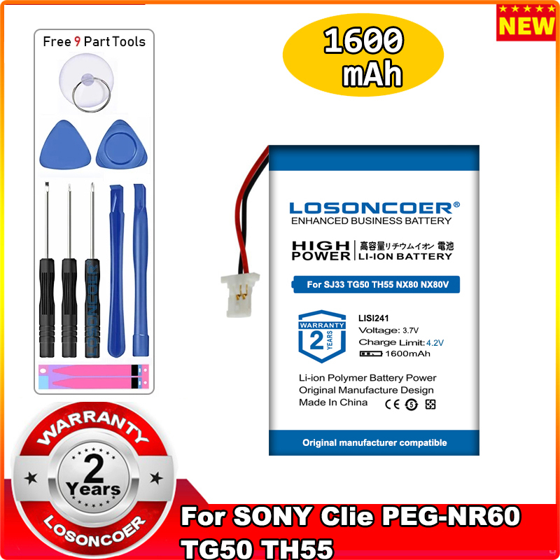 Losoncoer 1600 mah lisi 241 für sony clie peg -nr60 nr60v nr70 nr70v nr70vl nx60 nx70 nx73v nx80 nx80v sj33 tg50 th55 polymer