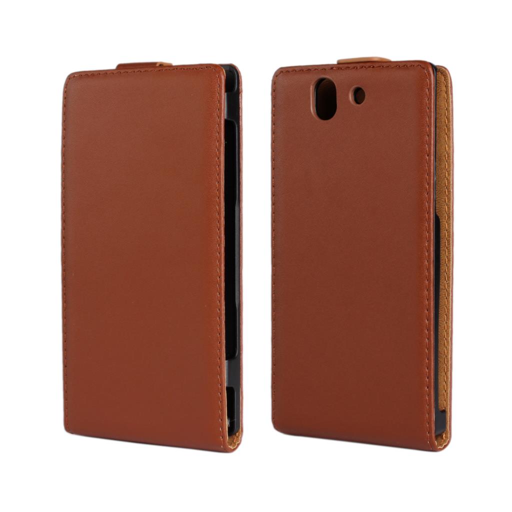 Clamshell telefon cover læder taske til sony xperia z  c6602 c6603 magnetisk adsorptionsspænde hylster flip coevr cover