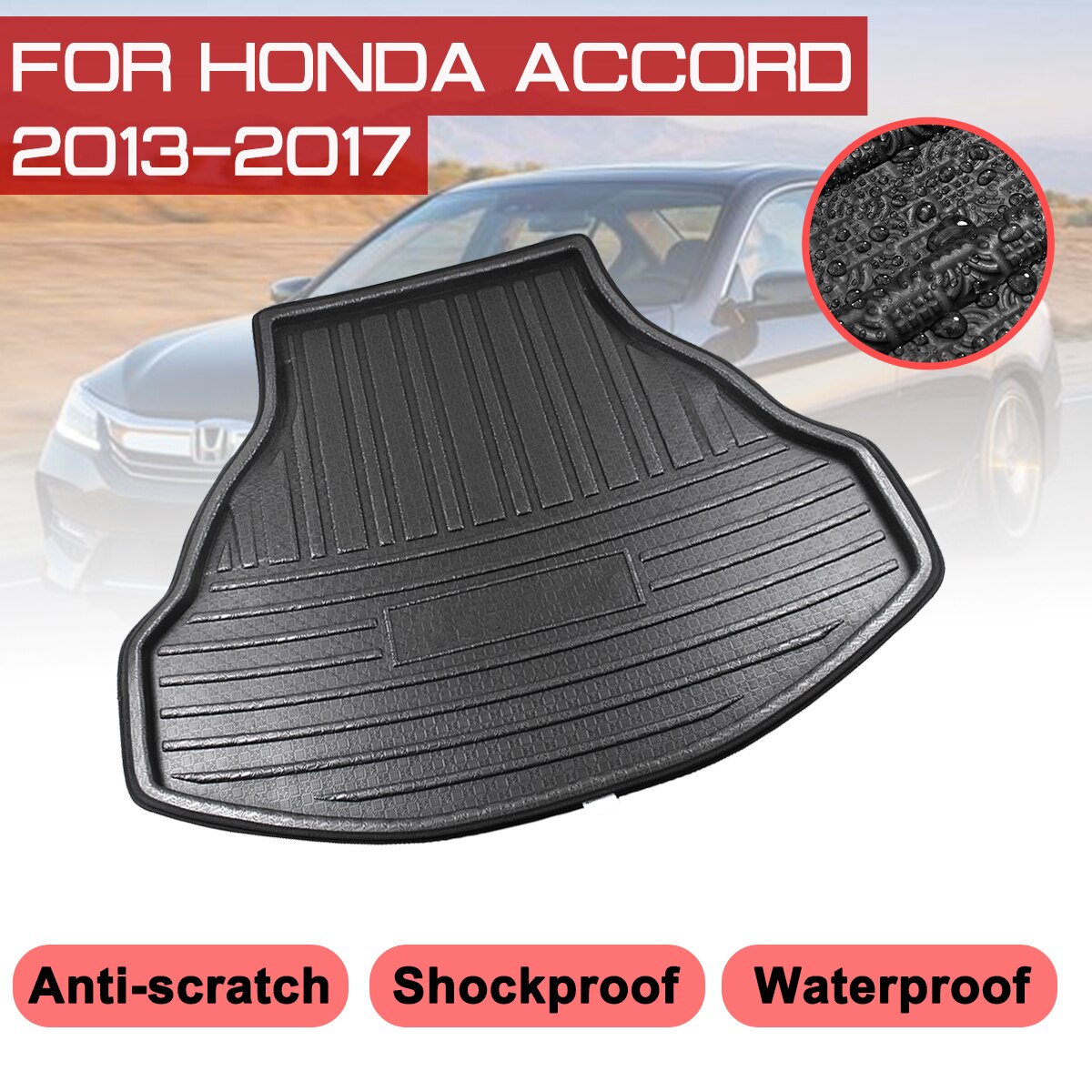 Voor honda accord auto vloermat tapijt achterkoffer anti-modder hoes