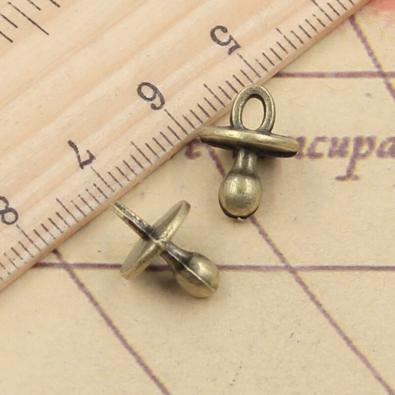 20Pcs Charms Baby Fopspeen Binky Bijtring 13X10X10Mm Tibetaanse Brons Zilver Kleur Hangers Antiek Maken diy Handgemaakte Craft: Antique Bronze Plated