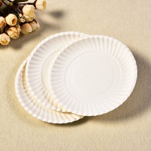 50/100/150/300 stk hvide runde almindelige engangsservise dekorative papirplader til bryllupper baby showers grad fester fødselsdag
