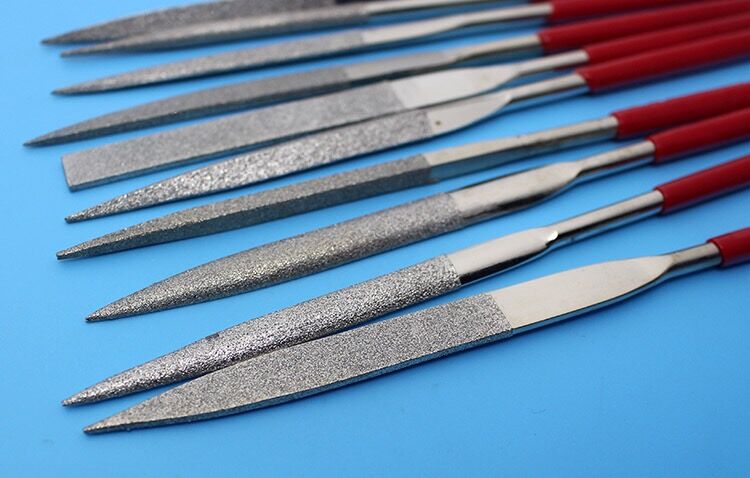Elektropläterad diamantfil, platt fil, fyrkantsfil, triangulär fil, halvcirkelfil (10 st olika storlekar)  - 10 st i /pack