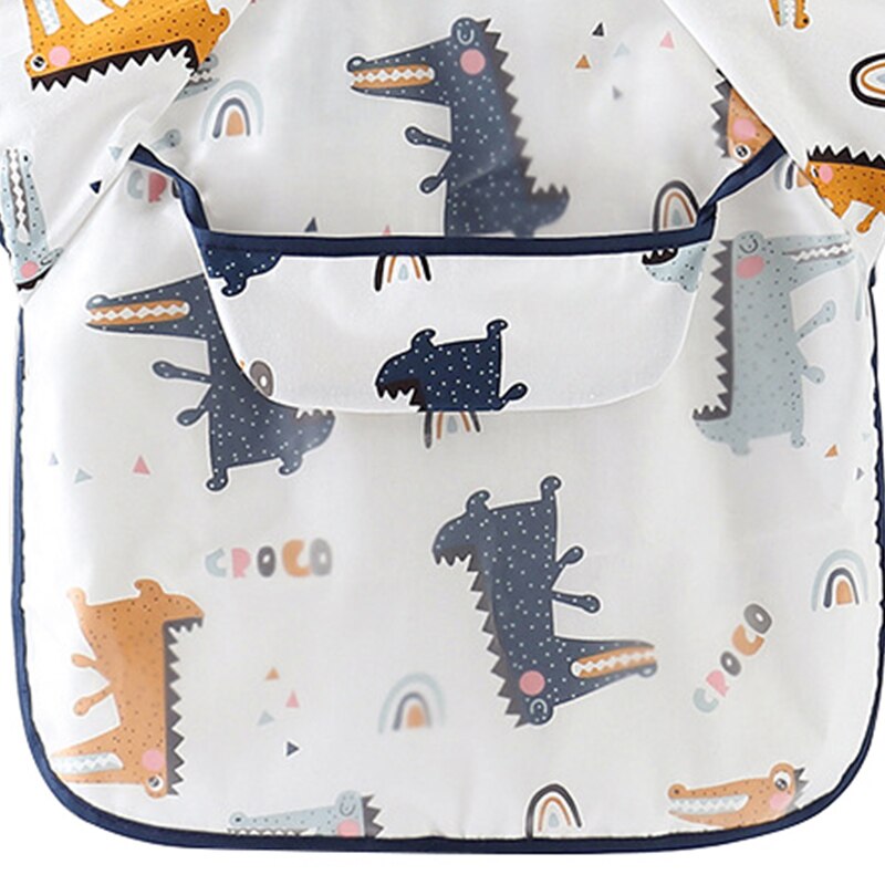 Baby Bibs Waterproof Short Sleeve Cartoon Feeding Accessories - Polyester Cotton Acrylic - Unisex Toddler Infant