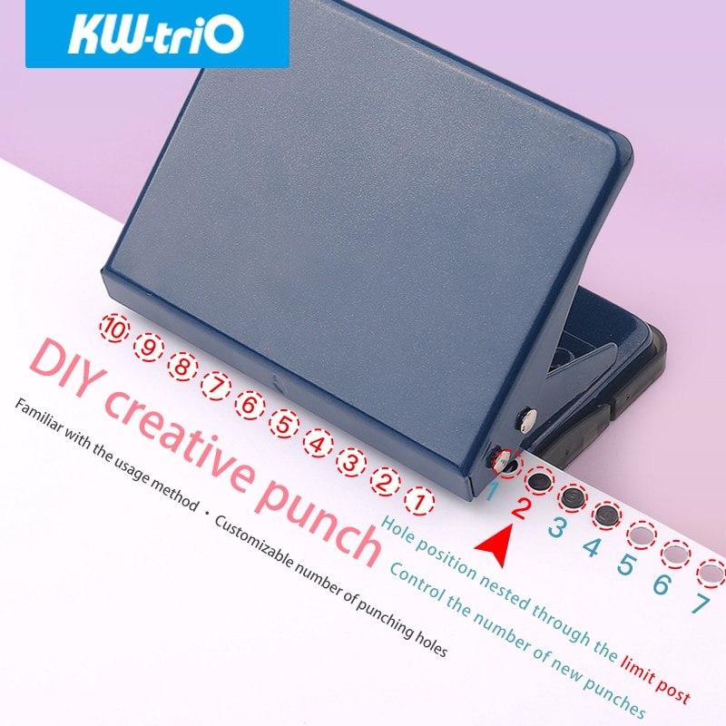 KW-triO – perforateur de papier à 10 trous pour papier A4/B5/A5, 30/26/20 trous pour le bricolage, perforateur de trous pour feuilles de papier, fournitures scolaires