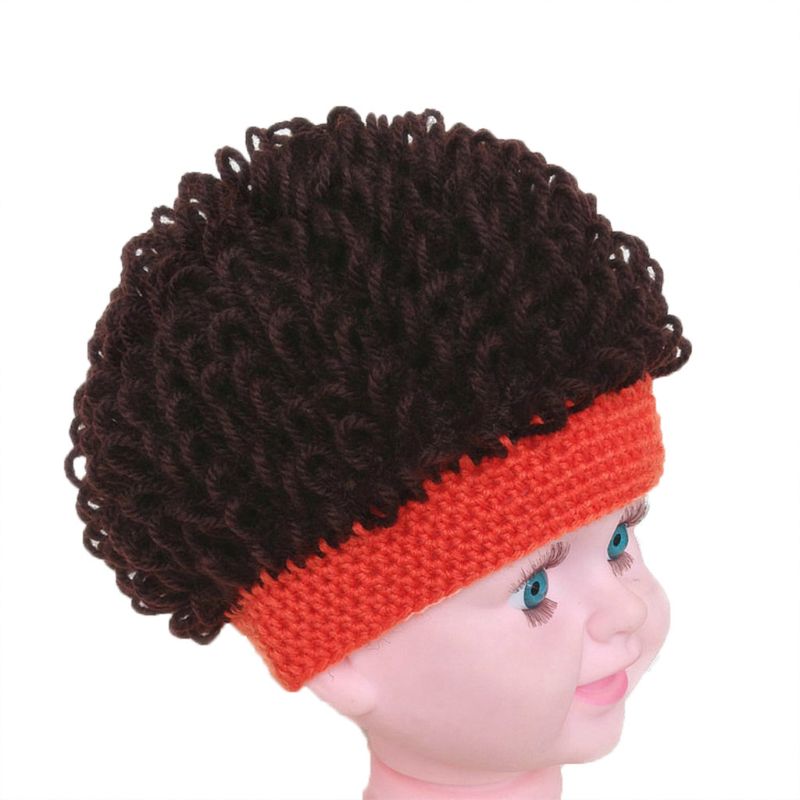 Novedad niños bebé niños pequeños peluca sombrero Cosplay apoyos de la foto de niño niña invierno peluca Afro de grandes para cabello rizado tapa 1-4T
