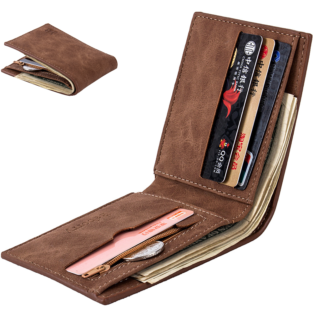 Mannen Portefeuilles Verse Fasion Purse Mannen Gestreepte Card Portemonnee Mens Wallet: Brown