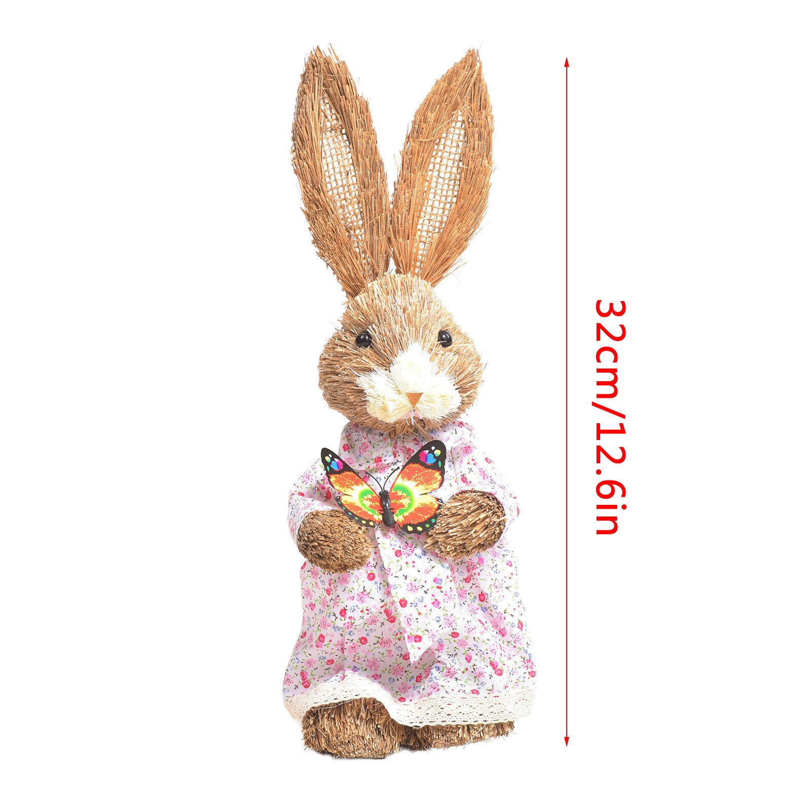 Pasen Simulatie Bunny Huis Tuin Bunny Decoratie Creatieve Stro Bunny Ornament Gesimuleerde Konijn Decor Tuin # T2G