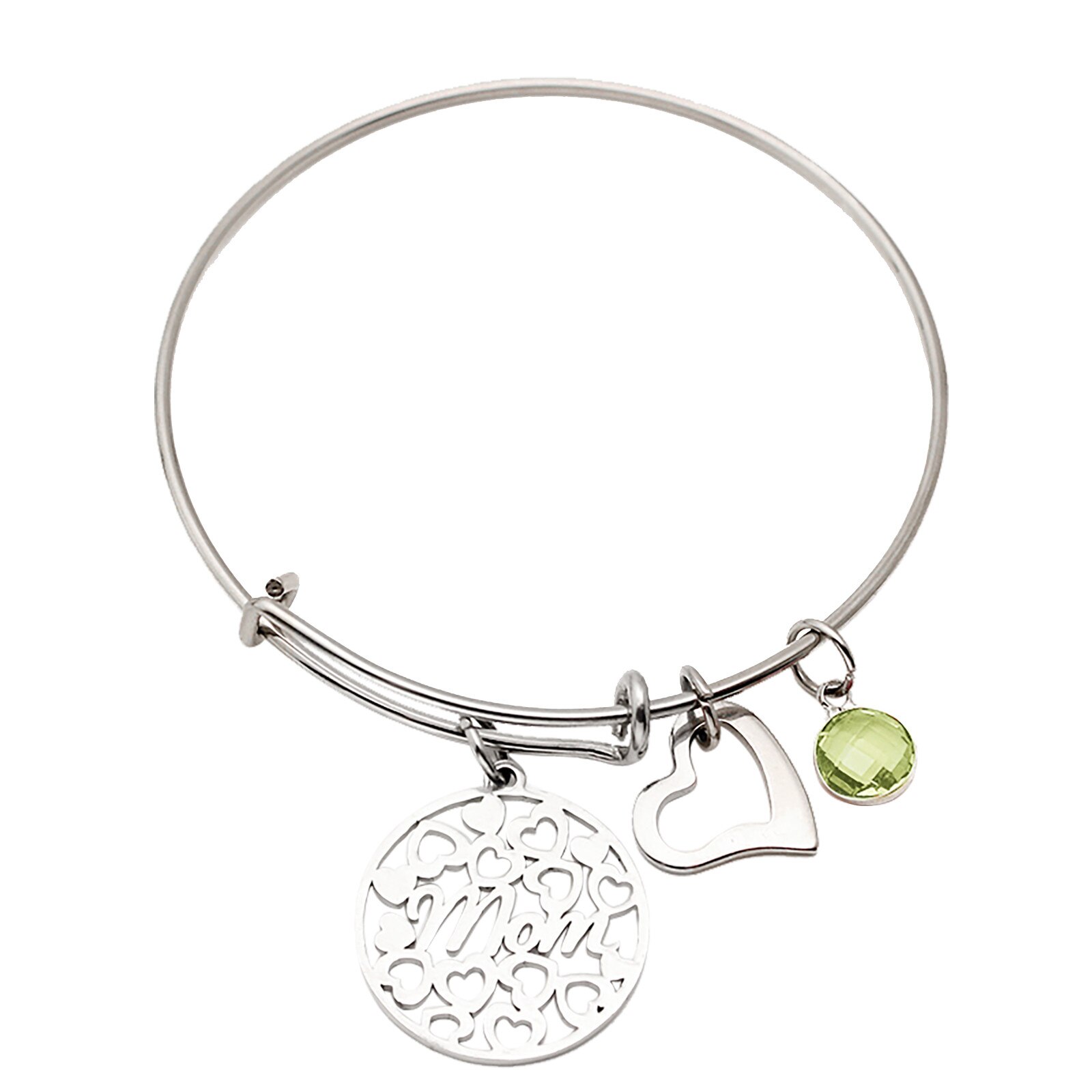 Stainless Steel Mom Bracelet Twelve-color Birthstone Can Be Pushed And Pulled Bracelet Charms for Jewelry For Family: H