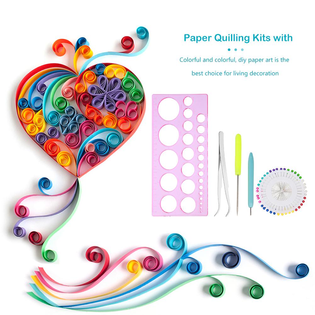 1 Set DIY Paper Quilling Kit Tweezer Quilling Ruler Needles Rolling Pen Tools Quilling Paper Tool Set