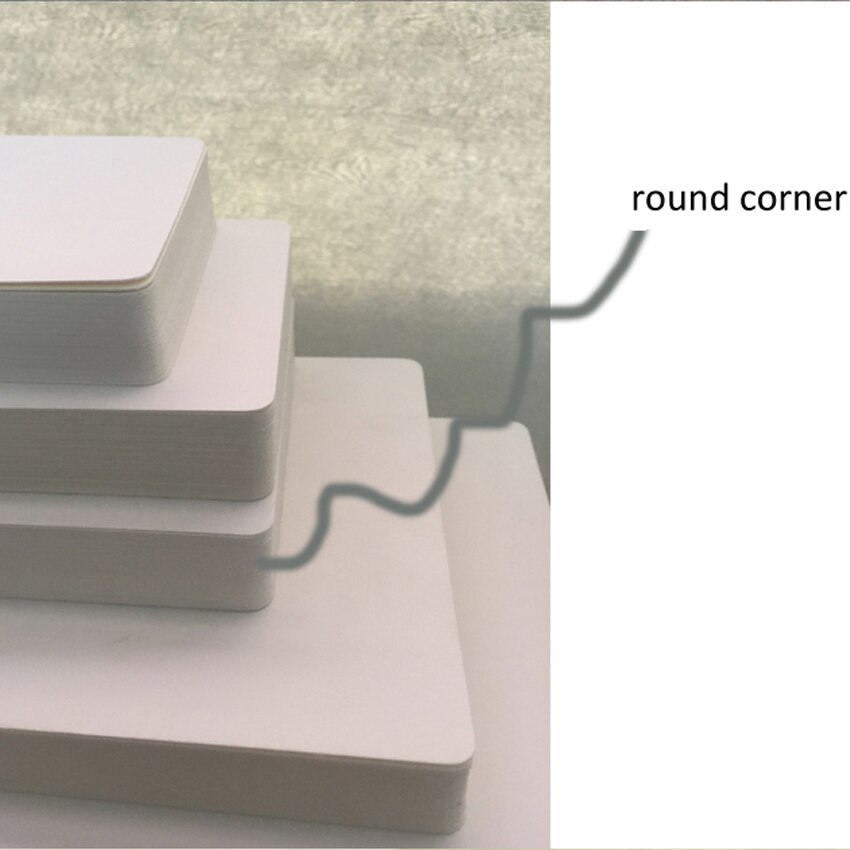 Postcards 100pcs 8x8/10x10/8x13/9x15/13x19/15x22cm Paper Card 350gsm Diy Message Board Round Corner Milk White