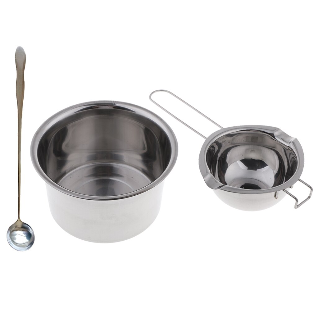 3Pcs Rvs Kaars Wax Smelten Pot Dubbele Boiler Roeren Lepel Diy