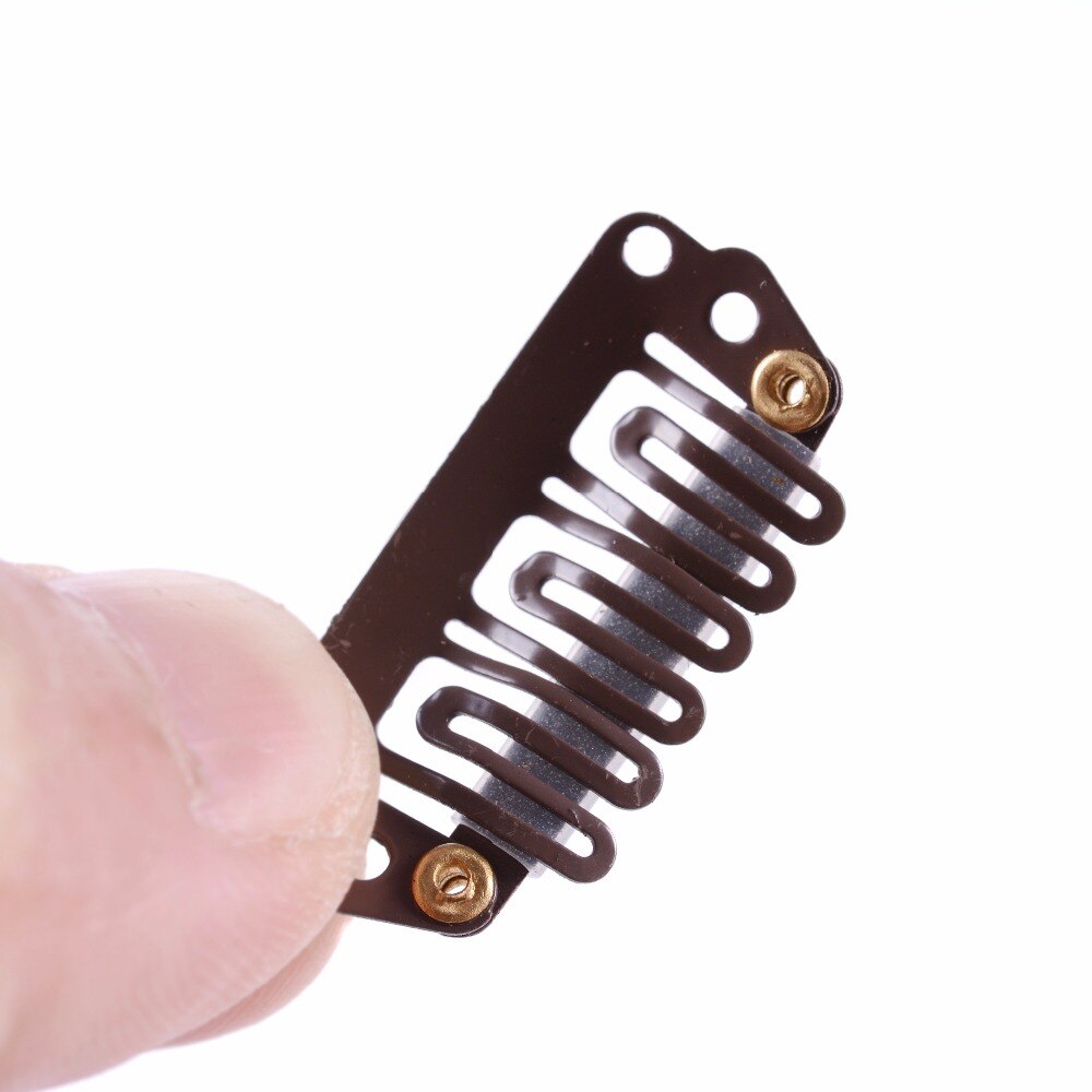 50pcs 28mm U Shaped Snap Clips For Hair Extensions Metal Clip With Silicone Back Wig Clips For Clip In Weave Wig Accessories