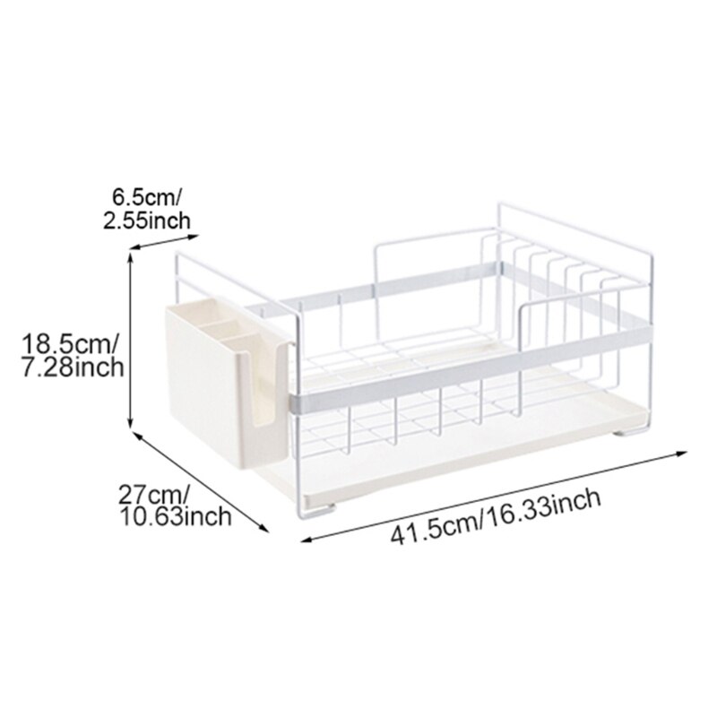 2-Tier Dish Drying Rack Stainless Steel Dish Rack with Drainboard Swivel Spout 72XF