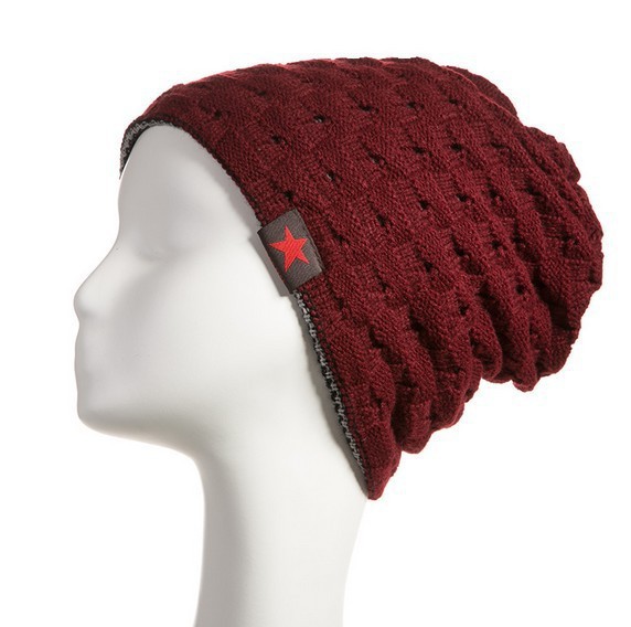 Dubbelzijdig Gebruik Vrouwen Hoed Gebreide Herfst Winter Warm Caps mannen Warme Winter Hoeden Chunky Caps Mutsen Bonnet Femme homme: wine