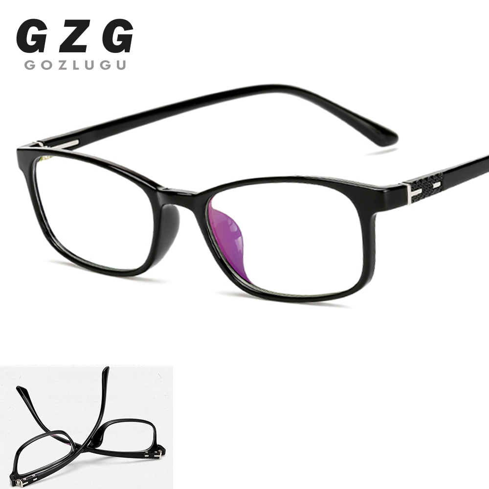 TR90 Marco de gafas de titanio para hombres, vidrio rectangular, lentes transparentes, gafas marcos ópticos coreanos, gafas GOZLUGU