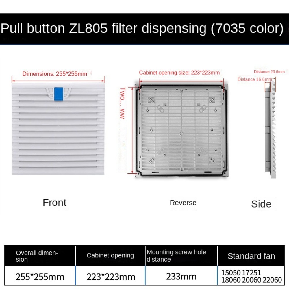 system wentylacji powietrza ABS Szafka Wentylacja Filtr Biały Bez Wentylatora Wentylator Filtr Pyłoszczelna Kratka: Pomarańczowy