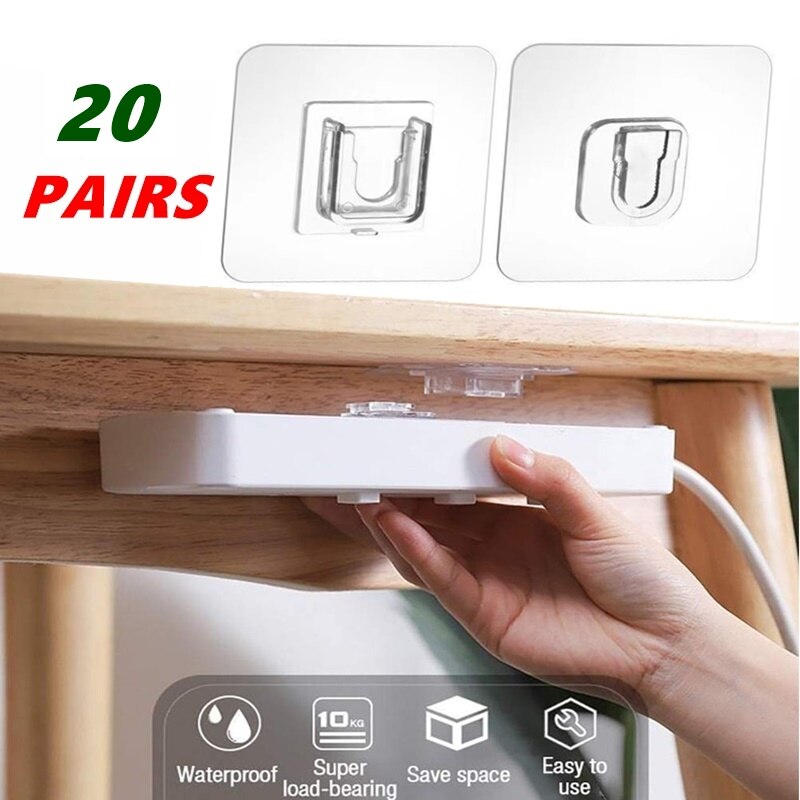 Colgador de ganchos de pared adhesivo de doble cara, ventosa de almacenamiento fuerte de pared transparente para ganchos para la cocina, Tercera Versión