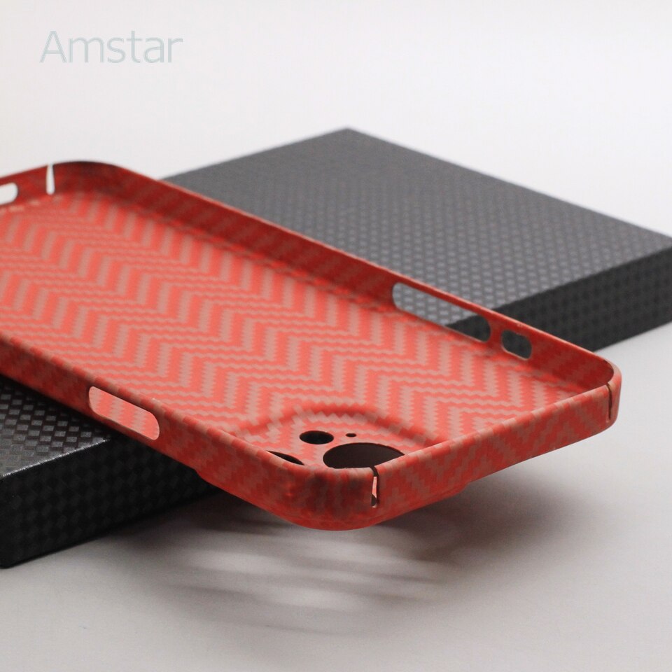 Amstar Orange-rot carbonfaser-handyhülle für iphone 13 Profi max, ultradünne linsenabdeckung aus aramidfaser, iphone 13 Profi handyhülle