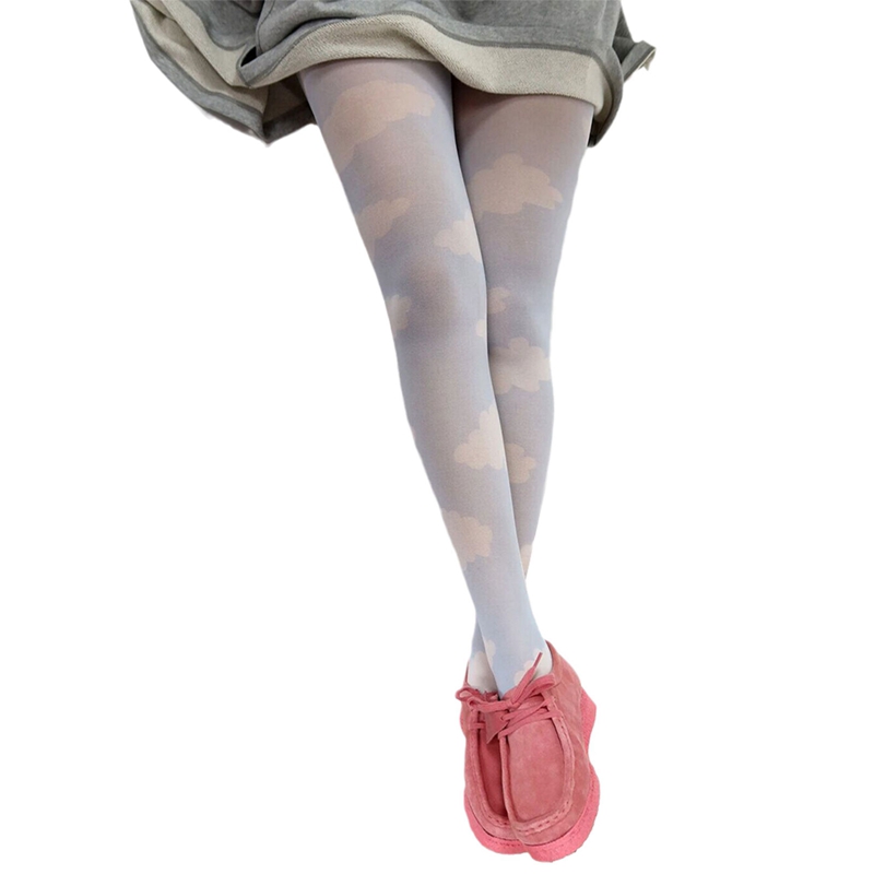 Frauen gemusterte Strumpfhosen Y2k ästhetische binden Farbstoff schiere Strumpfhosen irre drucken hohl aus Gittergewebe Strümpfe Gamaschen Grunge Streetwear