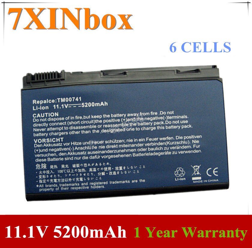 7XINbox 11.1V 5200mAh TM00741 TM00742 TM00751 Laptop Battery For Acer Extensa 5210 5220 5620G 5620Z 5710 5720G 7720 7720G 5310