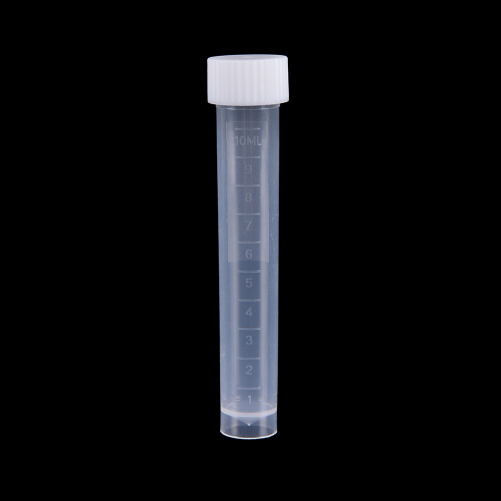 100pcsX 10ml Lab Plastic Frozen Test Tubes Vial Seal Cap Container for Laboratory School Educational Suppy