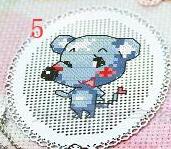 Cross stitch DMC set hand simple metal bookmark Chinese twelve zodiac: Blue