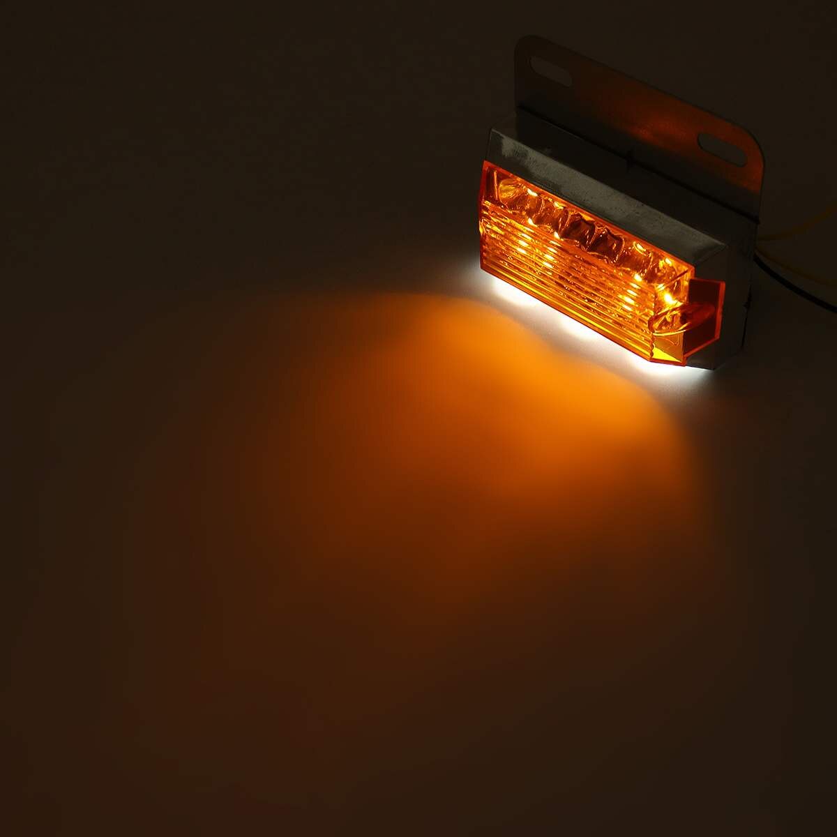 6pcs 24V 15 LED Side Marker Lights Car External Lights Squarde Warning Tail Light Signal Lamps Auto Trailer Truck Lorry Amber