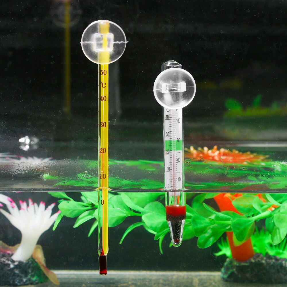 Aquarium Aquarium Glas Water Temperatuur Thermometer Met Mooie Zuignap Functie Grote Aquarium Gereedschap