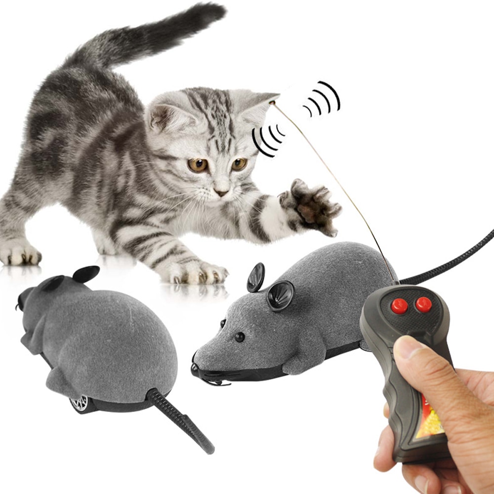Draadloze Afstandsbediening Elektrische Muis Kunstmatige Rat Cartoon Dieren Muizen Puppy Interactieve Kat Speelgoed Huisdier Producten