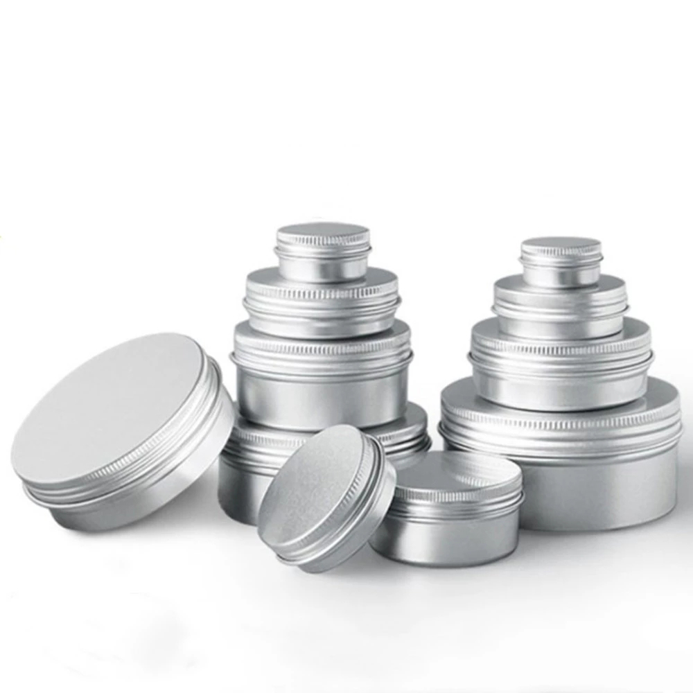 5ml-250ml kosmetiske aluminiumsdåser aluminiumskasser sølv aluminiumsdåser dåser skruetop rund lys krydderi dåser dåser lågbeholdere