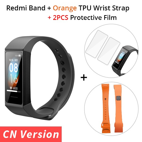 Xiaomi Redmi Band Smart Wristband Fitness Heart Rate Sport Monitor Bluetooth 5.0 USB Charging Bracelet redmi smart band: Black n Orange Strap
