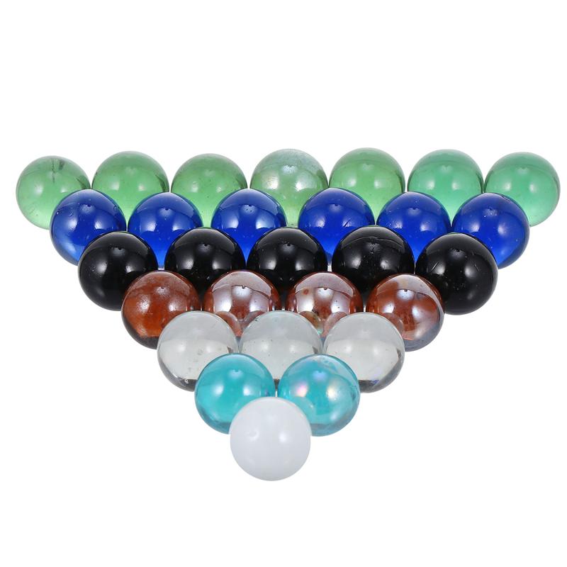 50Pcs Colorful Glass Balls Glass Marbles Toys Lovely Fish Tank Glass Ball Decors: Default Title