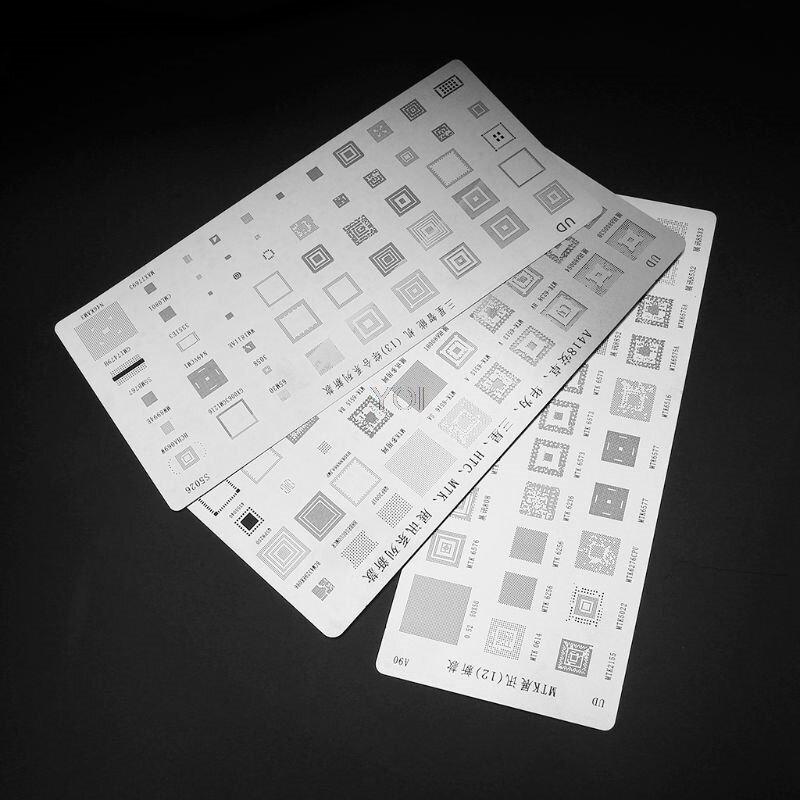3pcs universal BGA Stencils for MTK Samsung HTC Huawei Android Directly Heated BGA Reballing Stencils Kit X7YD