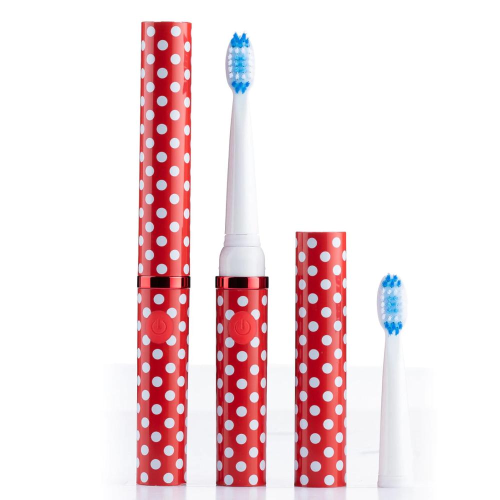 Pop batteri elektrisk tandbørste slank bærbar rejse sonisk pop sonic go overalt sonisk tandbørste go sonisk tandbørste: Rød
