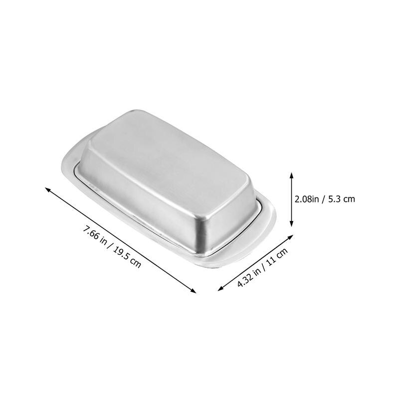 1 Pc Multipurpose Fresh Keeping Box Safe Butter Dish Storage Box Butter Plate With Lid (Silver): Style 1