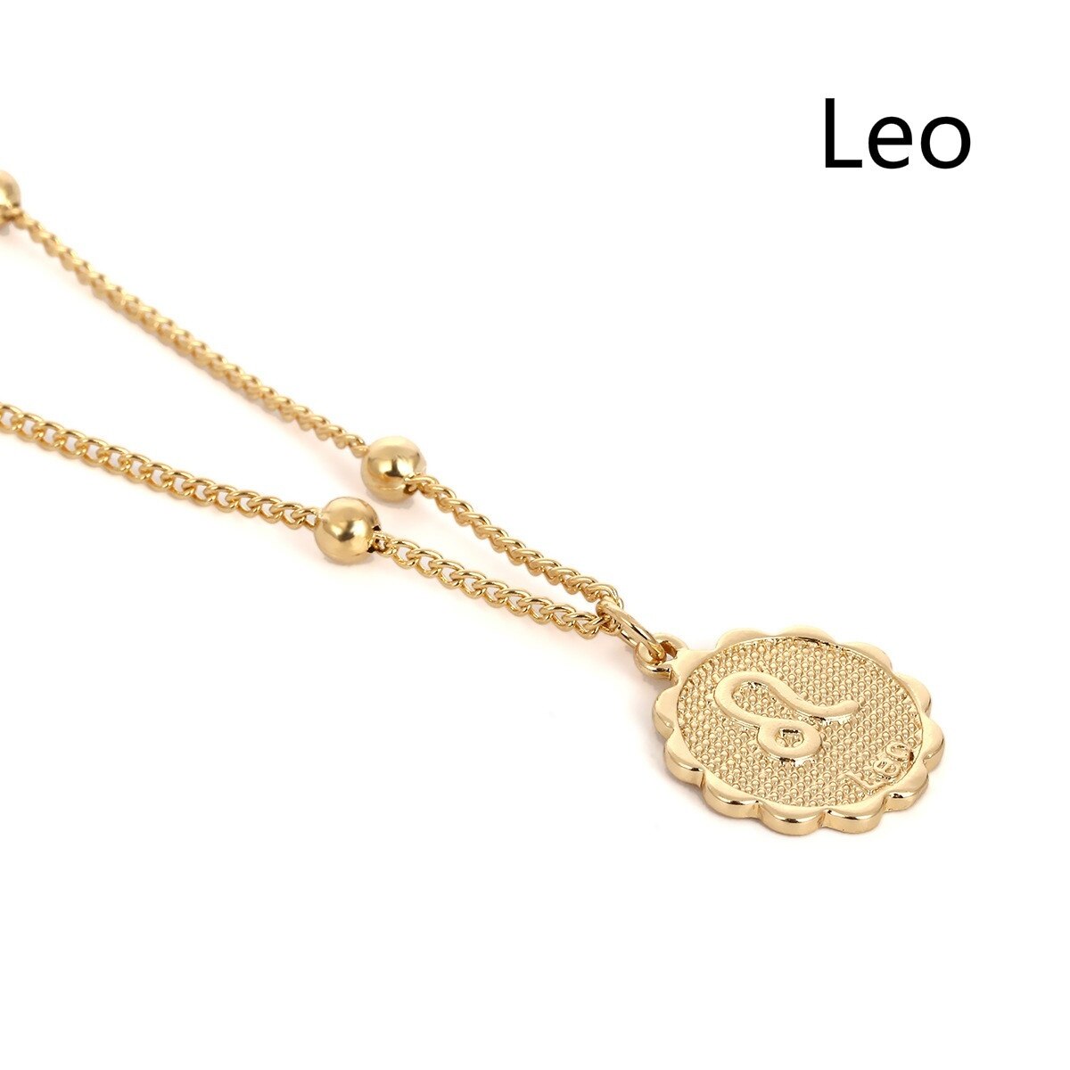 12 Constellation Necklace Zodiac Stainless Steel Coin Necklace Necklaces Pendants Jewelry: Leo / gold