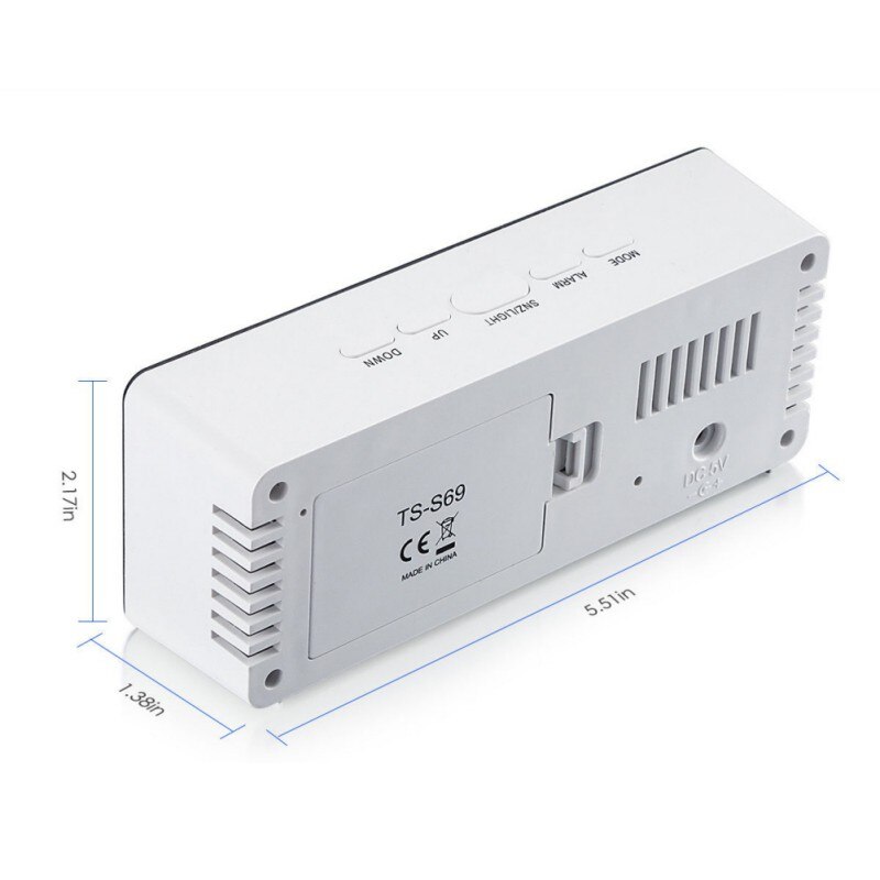 Digital Clocks USB Digital LED Alarm Clock 12H / 24H Snooze Function Mirror Clock Indoor Thermometer Electronic Desktop Clock