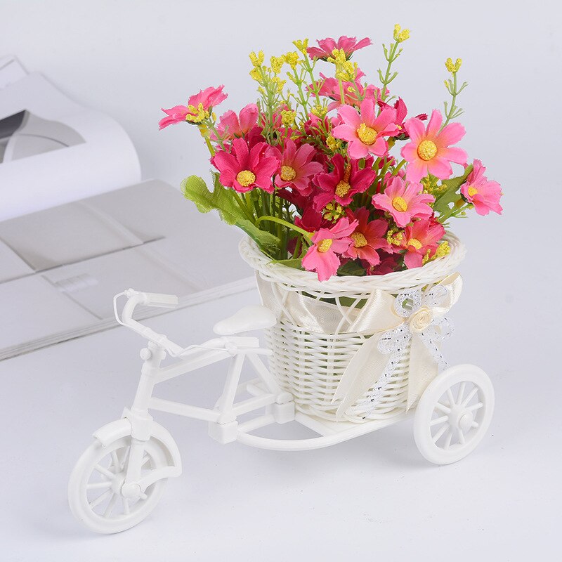 Cesta de flores, triciclo de bicicleta decorativa de estilo nórdico, macetas para contenedor de flores, plantas, casa, decoración de bodas, cesta de flores