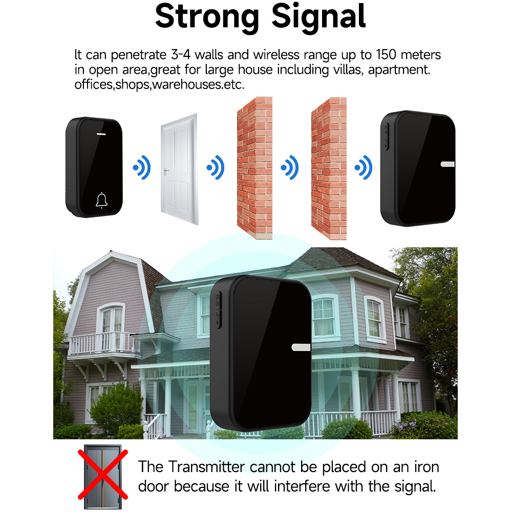 Acrylic Decoration Does Not Require Batteries Kinetic Energy Door Bell Household Waterproof Wireless Electronic Doorbell