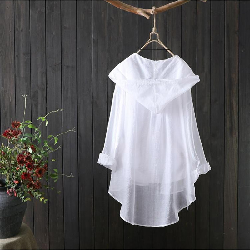 Sunscreen Clothing Front Short After Long Sunscreen Women's Cardigan Thin Hooded Summer Solid Color Coat Long Loose Jacket