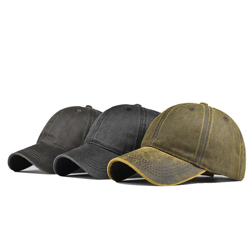 Vasket imiteret læder kasket herre bomuld ren farve baseball kasket til kvinder gorra bone hatte far hat snapback kasketter
