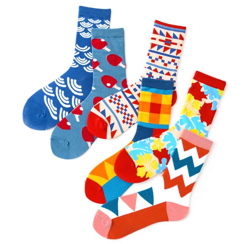 Kerstcadeau Kleurrijke Sokken Korte Grappige Katoenen Sokken Skate Harajuku Sokken Printing Warm Sok S