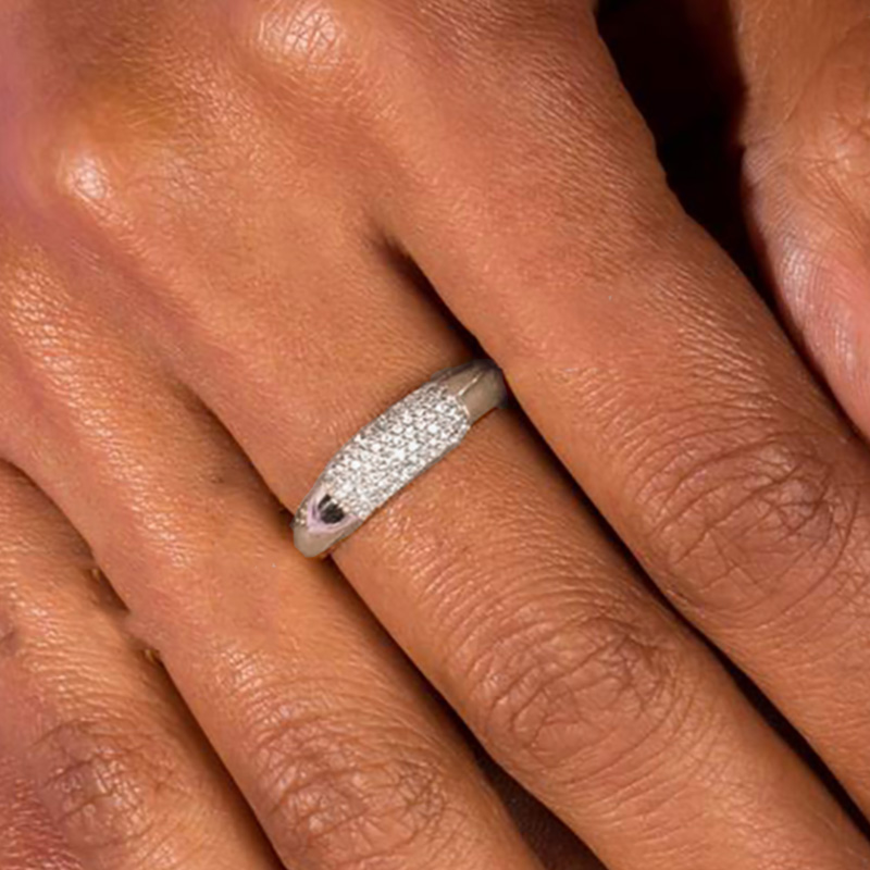 Anillo de circón helado de Color dorado a juego para mujer, anillos INS delicados apilables de tendencia, accesorios de joyería de , para niñas R731: 6 / Rojo