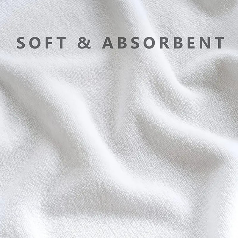 1/5/10pcs White Cotton Towel Set Embroidered Towels Set Highly Absorbent Towels Cover For Bathrooms, Gyms, Hotels And Spas