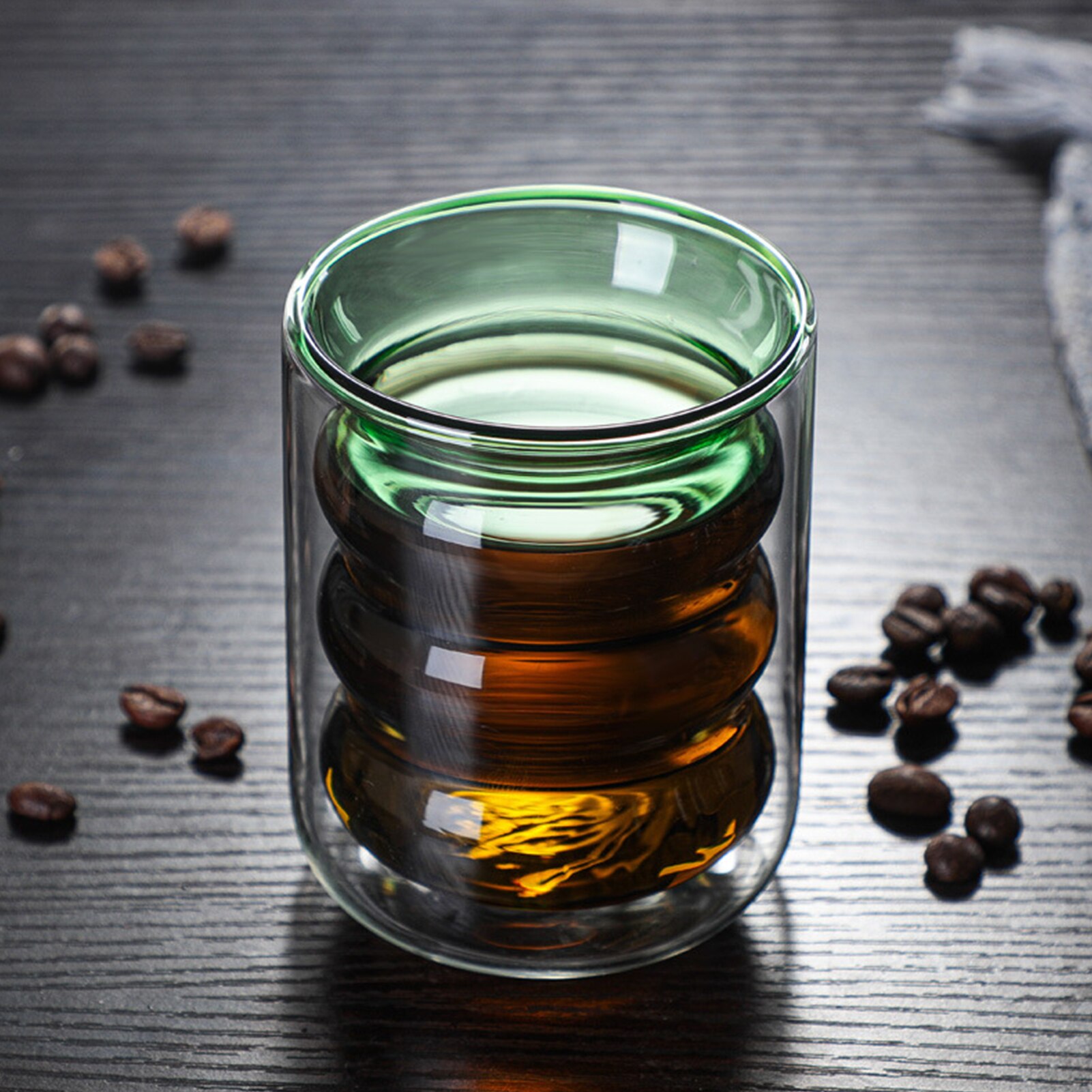 200ml bierglazen, koffiemok, fles, dubbelwandig glas, gekleurde draad, koffieglas, dubbelwandige geïsoleerde wijn-whiskymok