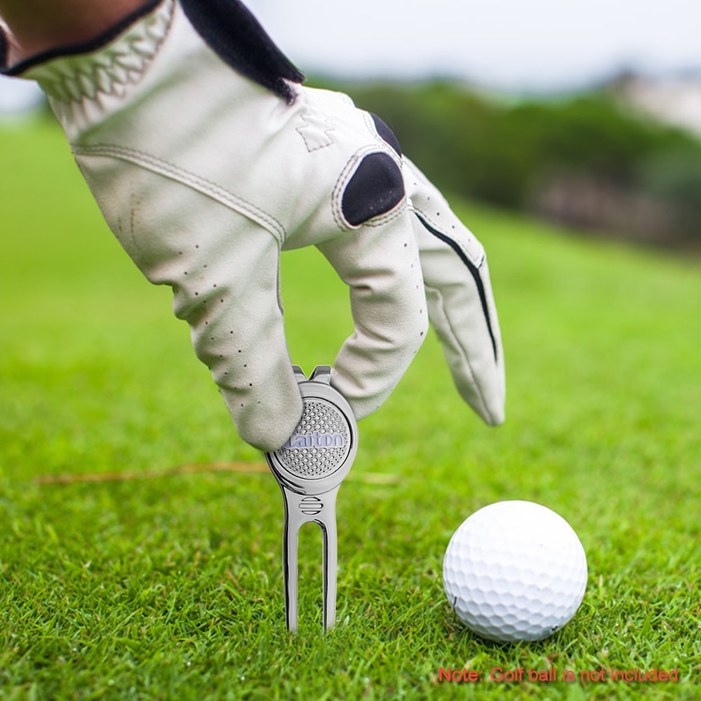 Golf markør pitch mark grøn divot reparationsværktøj golf tilbehør pitchfork golf træning hjælpemidler grøn fork