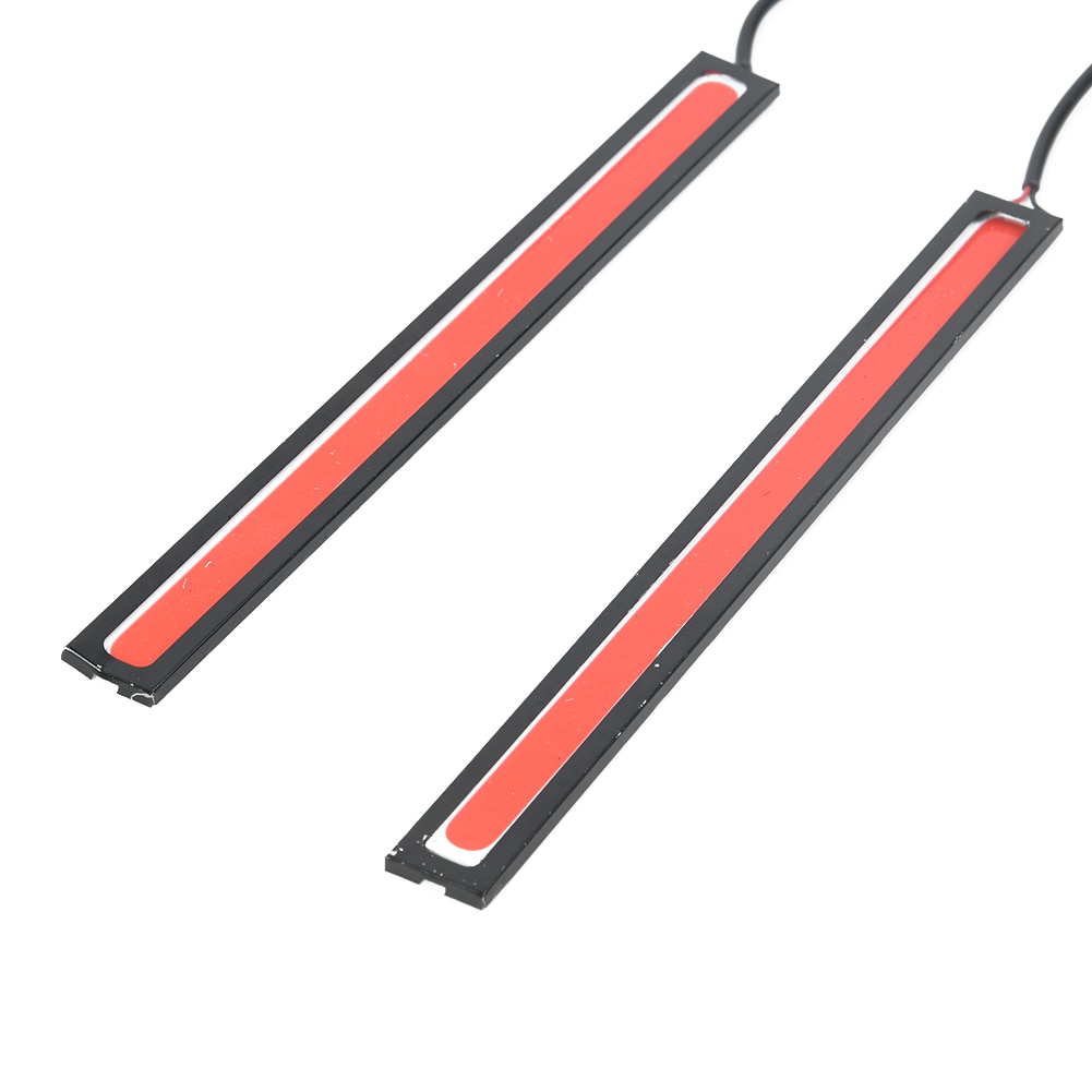 Sæt bil led lys 17cm cob strip rød dele 2 stk drl tågelygte tilbehør