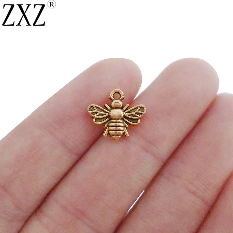 Zxz 50 stk antik guld humlebi honningbi insekter charms vedhæng perler til halskæde armbånd øreringe smykkefremstilling