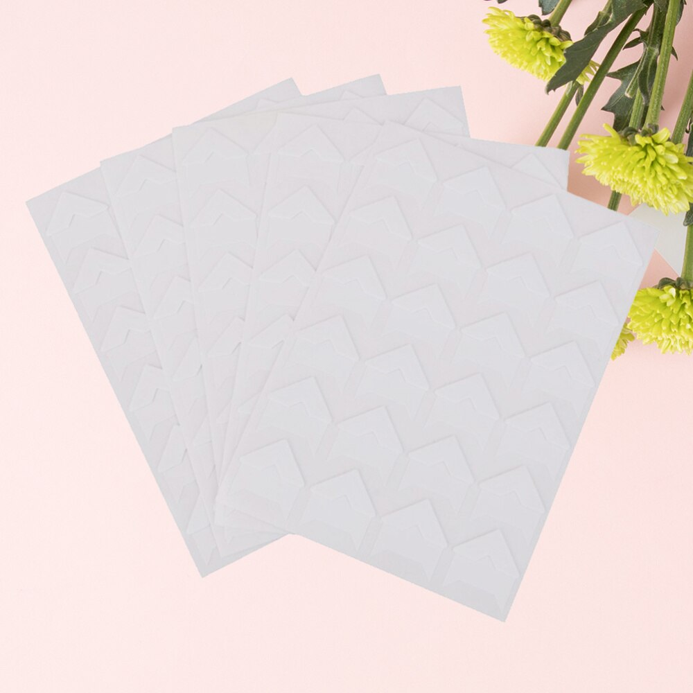 10 Sheets Photo Mounting Corners Self-adhesive Paper Photo Corner Stickers DIY Picture Accessories for Diary Album White